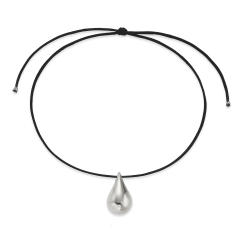 18KG chunky waterdrop pendant stainless steel pendant necklace