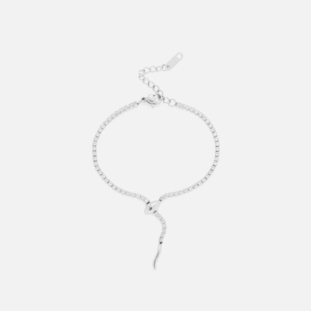 18KG vintage snake shape stainless steel anklet bracelet set