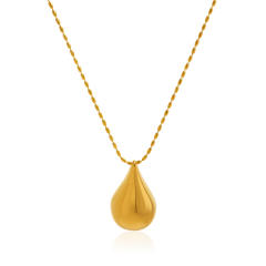 18KG chunky waterdrop pendant stainless steel pendant necklace