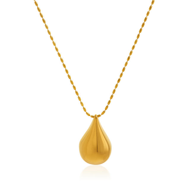 18KG chunky waterdrop pendant stainless steel pendant necklace