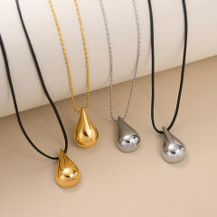 18KG chunky waterdrop pendant stainless steel pendant necklace