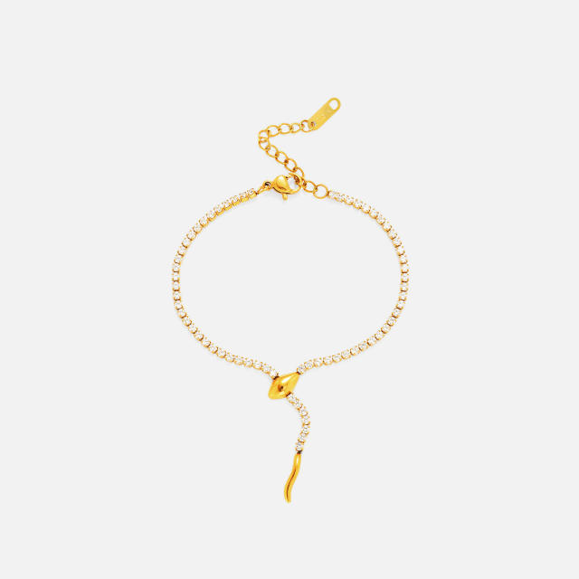18KG vintage snake shape stainless steel anklet bracelet set