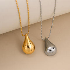 18KG chunky waterdrop pendant stainless steel pendant necklace