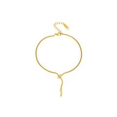 18KG vintage snake shape stainless steel anklet bracelet set