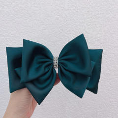Korean fashion three layer satin bow french barrette hair clips