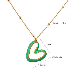 Natural stone bead green color stainless steel necklace collection