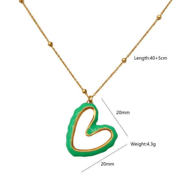 Natural stone bead green color stainless steel necklace collection