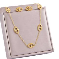 Dainty hot sale coffee bean stainless steel necklace set