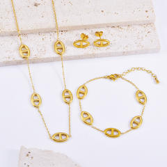 Dainty hot sale coffee bean stainless steel necklace set