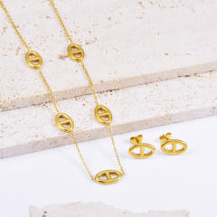 Dainty hot sale coffee bean stainless steel necklace set