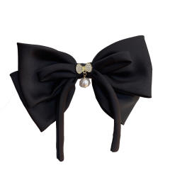 Elegant plain satin bow french barrette hair clips