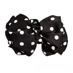 Elegant polka dots big size bow french barrette hair clips
