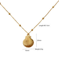 Hot ocean series shell starfish pendant stainless steel dainty necklace