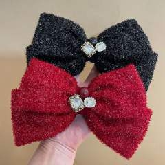 Elegant winter sweet bow french barrette hair clips