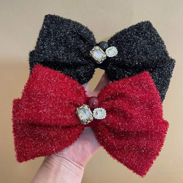 Elegant winter sweet bow french barrette hair clips