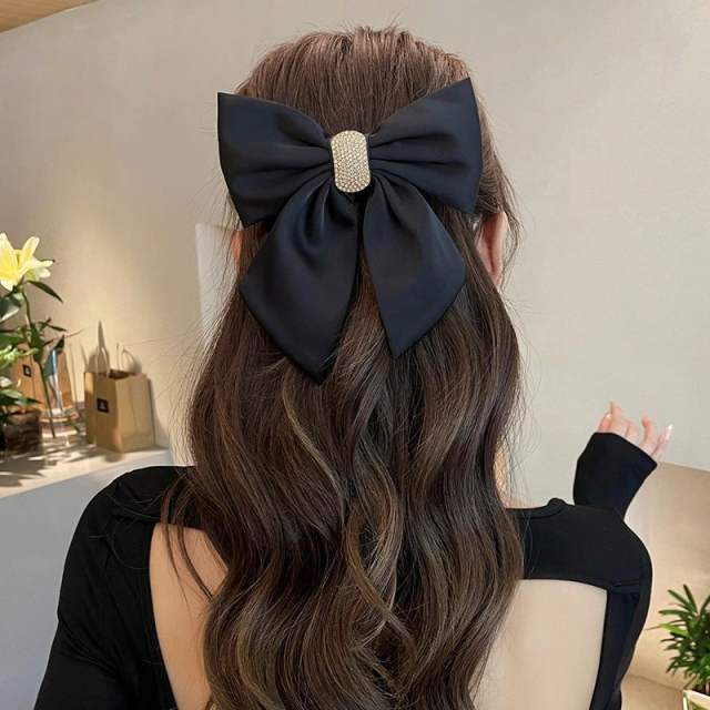 Elegant stain bow french barrette hair clips