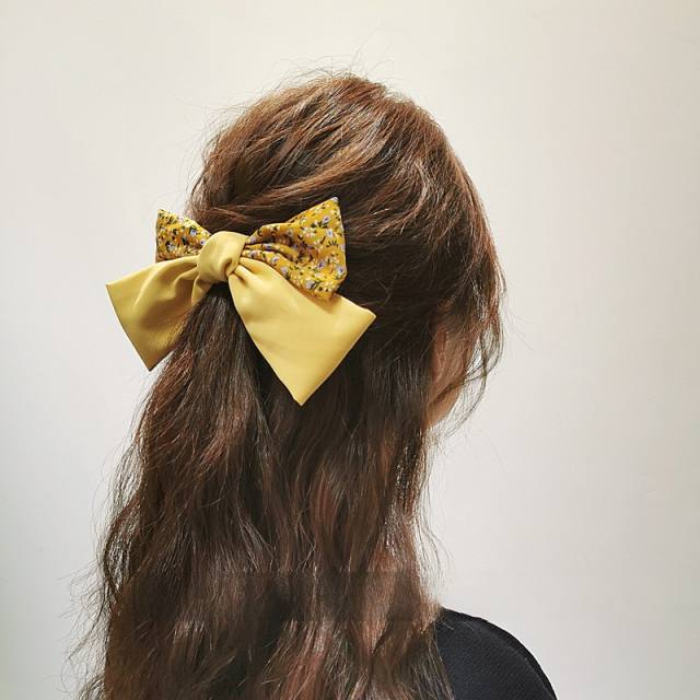 Korean fashion plaid bow hair clips french barrette hair clips