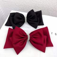 Korean fashion three layer satin bow french barrette hair clips
