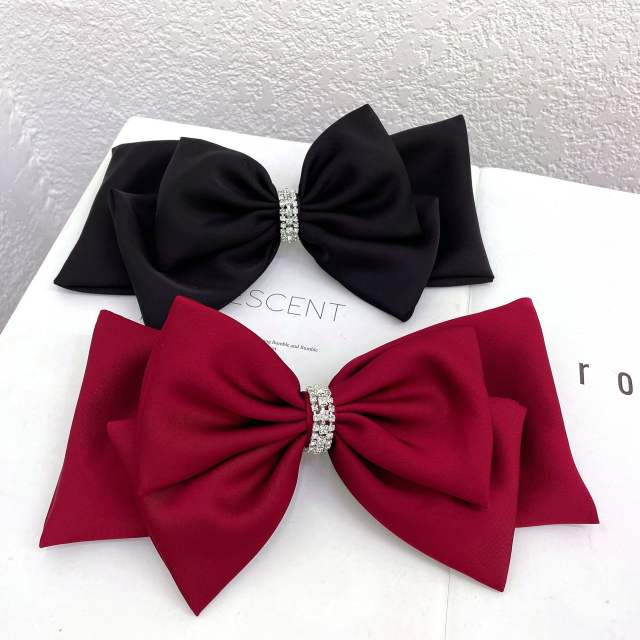 Korean fashion three layer satin bow french barrette hair clips