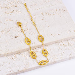 Dainty hot sale coffee bean stainless steel necklace set