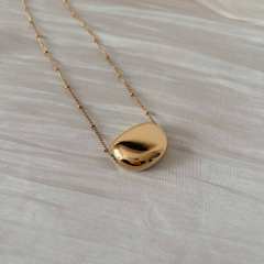 Dainty tiny moon pendant chunky pendant stainless steel necklace