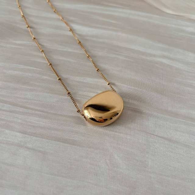 Dainty tiny moon pendant chunky pendant stainless steel necklace