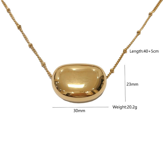 Dainty tiny moon pendant chunky pendant stainless steel necklace