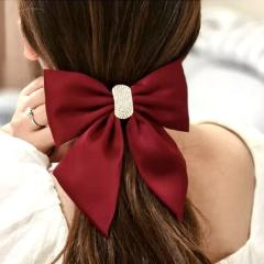 Elegant stain bow french barrette hair clips