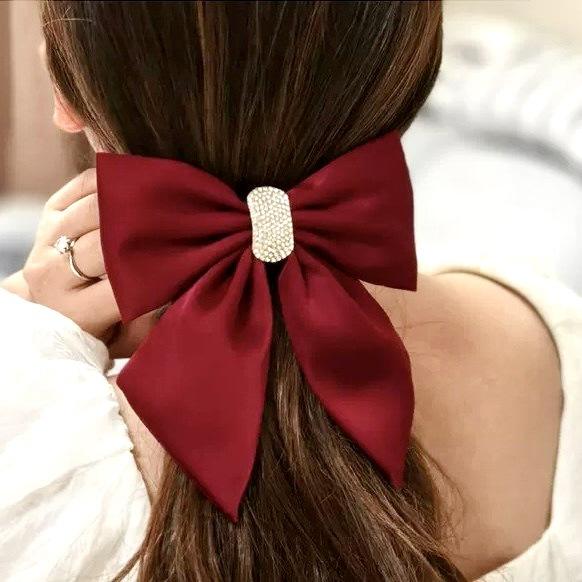 Elegant stain bow french barrette hair clips