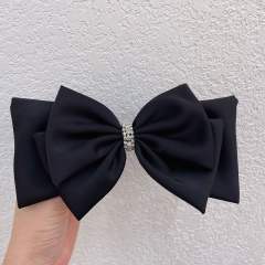 Korean fashion three layer satin bow french barrette hair clips