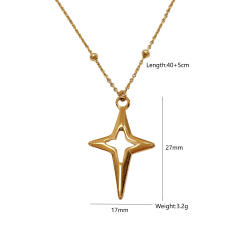 Dainty bow cross pendant stainless steel necklace