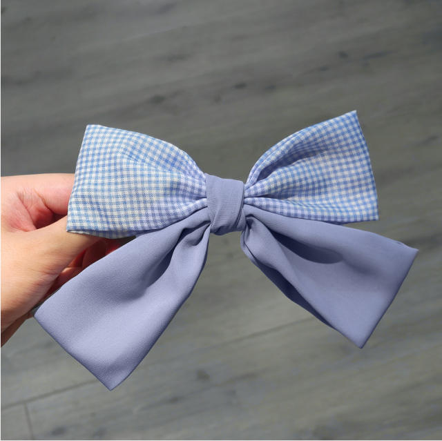 Korean fashion plaid bow hair clips french barrette hair clips
