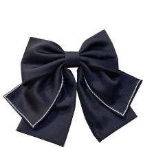 Elegant three layer plain bow french barrette hair clips