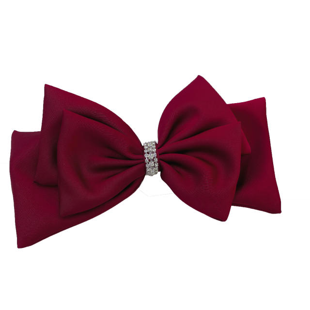 Korean fashion three layer satin bow french barrette hair clips