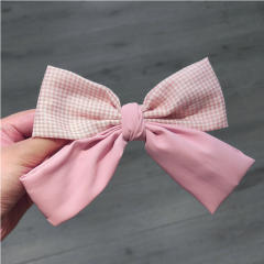 Korean fashion plaid bow hair clips french barrette hair clips