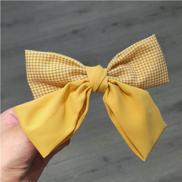 Korean fashion plaid bow hair clips french barrette hair clips