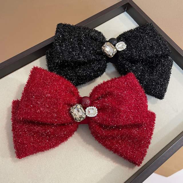 Elegant winter sweet bow french barrette hair clips