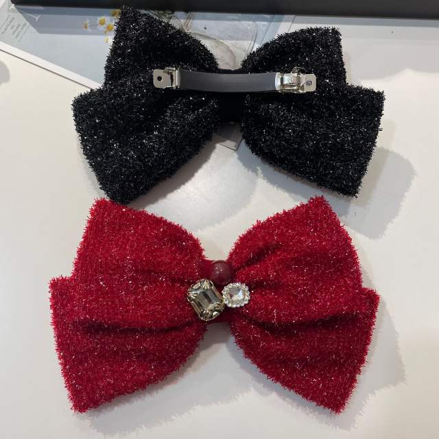 Elegant winter sweet bow french barrette hair clips