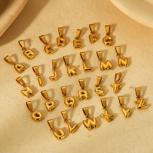 18KG mini bubble letter stainless steel charm
