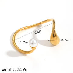 18KG chunky waterdrop stainless steel cuff bangle