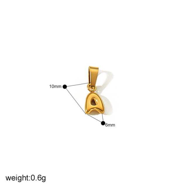 18KG mini bubble letter stainless steel charm