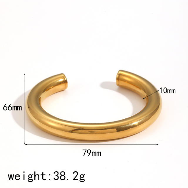 18KG chunky waterdrop stainless steel cuff bangle