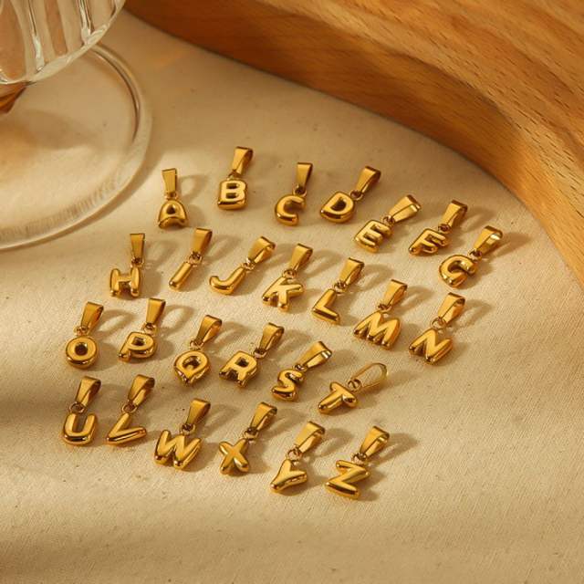 18KG mini bubble letter stainless steel charm