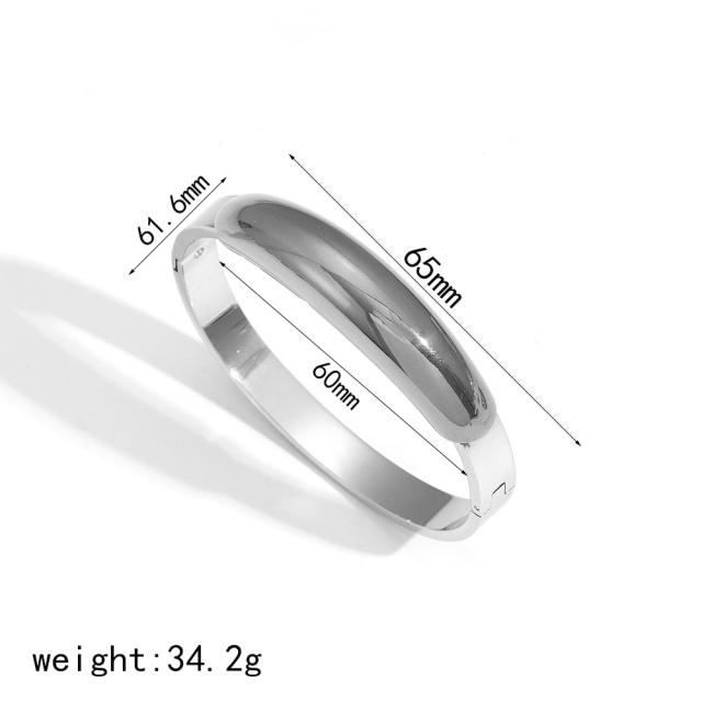 Chunky geometric stainless steel bangle mix color bangle