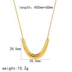 18KG chunky geometric pendant stainless steel dainty necklace