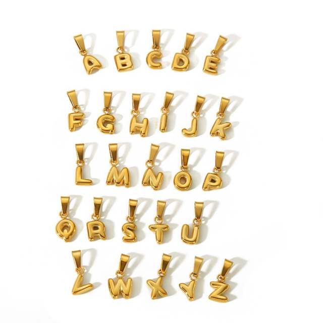 18KG mini bubble letter stainless steel charm