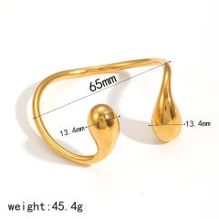 18KG chunky waterdrop stainless steel cuff bangle