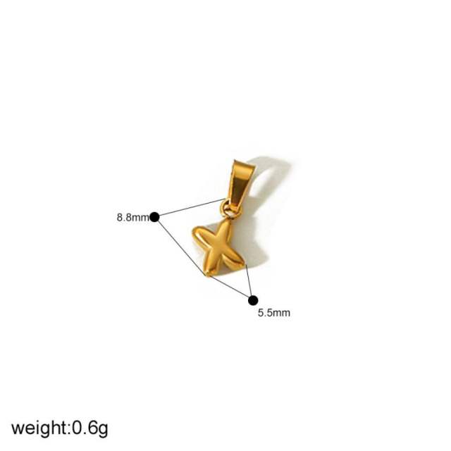 18KG mini bubble letter stainless steel charm