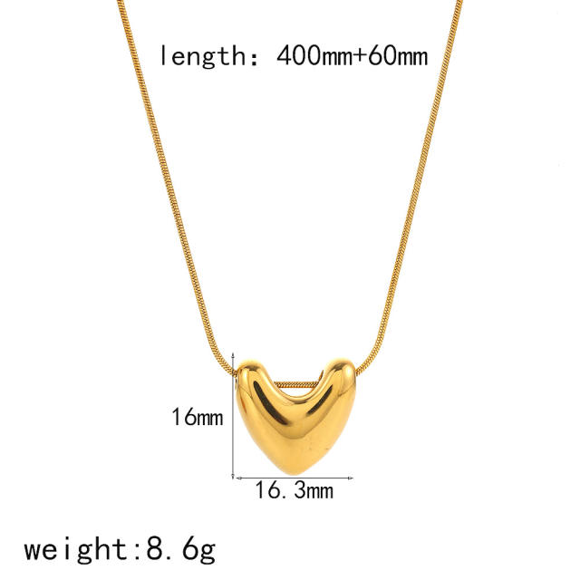 18KG chunky geometric pendant stainless steel dainty necklace