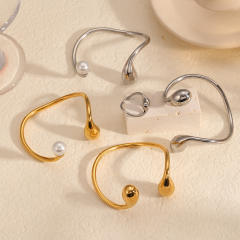 18KG chunky waterdrop stainless steel cuff bangle